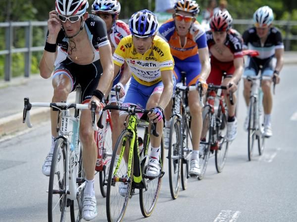 Frank Schleck leads the front group
