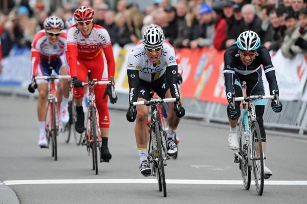 John Degenkolb (HTC-Highroad) topped Robert Wagner (Leopard Trek) in Bellegem
