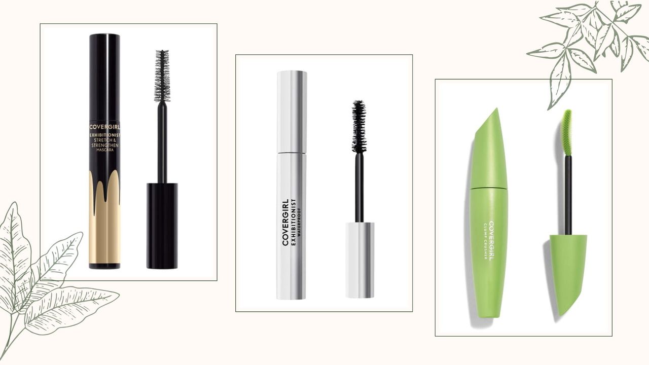 The three best Covergirl mascara in a collage background.