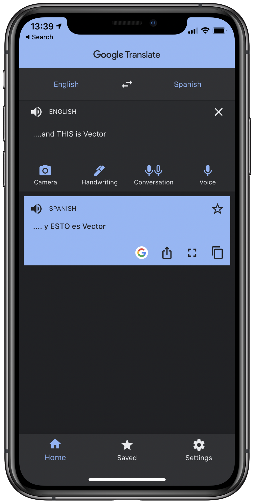 Google Translate Dark Mode