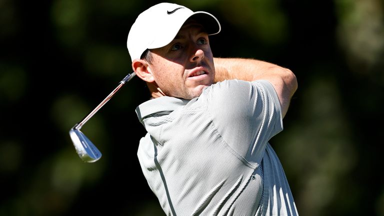 Rory McIlroy competes at the 2022 Genesis Invitational