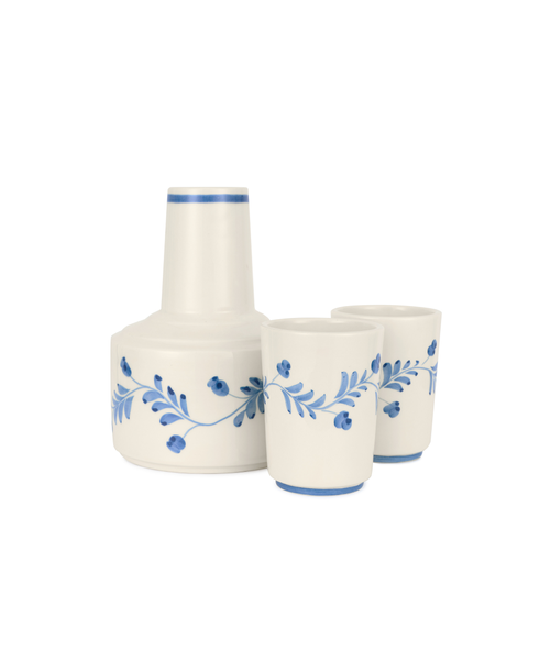 Iris Ceramic Carafe & Pair of Tumblers