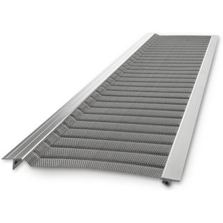 A silver gutter guard