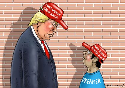 Political cartoon U.S. Trump DACA