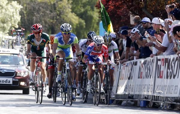 Mark Cavendish (Great Britain) suffered on the circuit in Geelong.