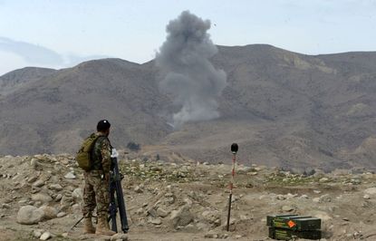 The aftermath of a U.S. airstrike in Afghanistan