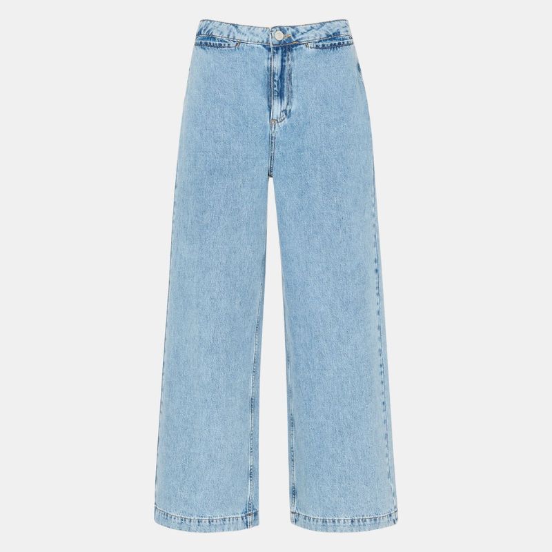 light wash high-waisted denim jeans