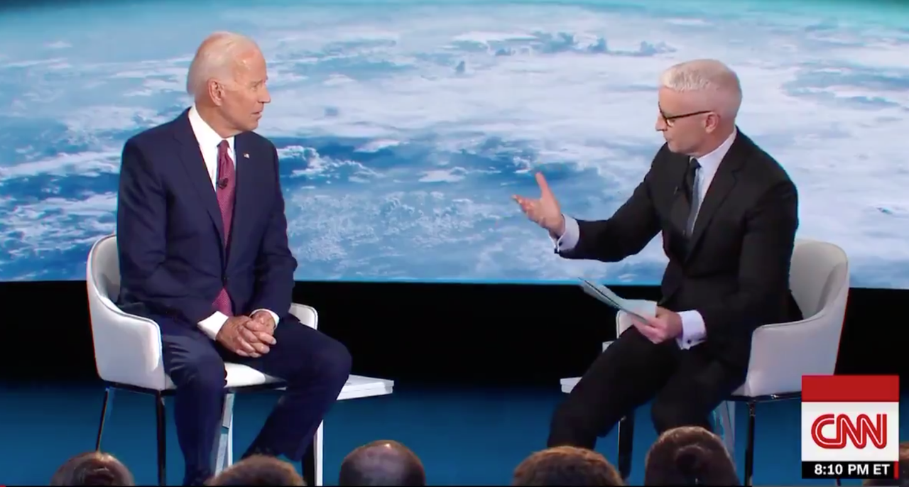 Former Vice President Joe Biden and CNN&amp;#039;s Anderson Cooper.