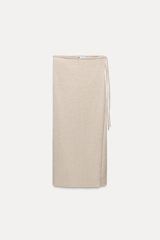 Wrap-Style Midi Skirt