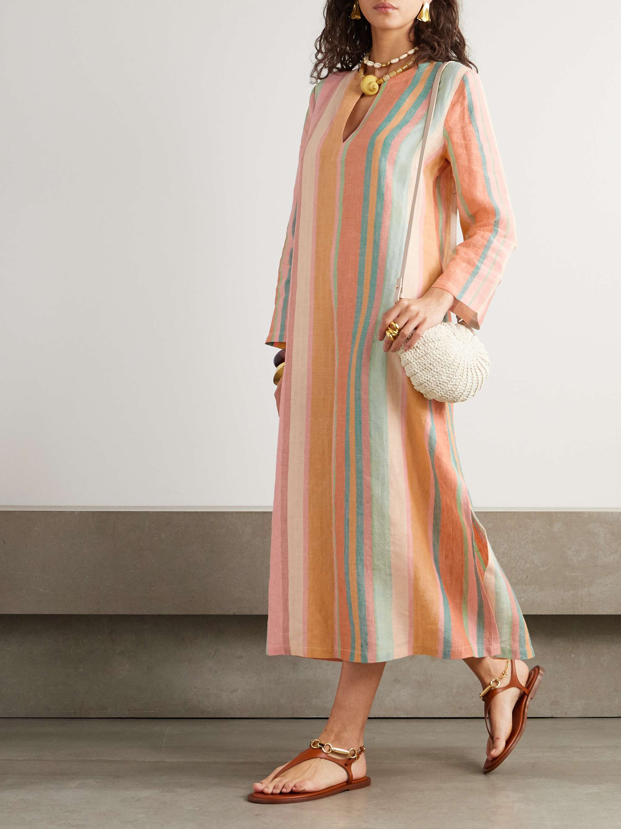 Striped Linen Kaftan