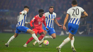 Alphonso Davies, a player for Canada, seen here playing for Bayern Munich