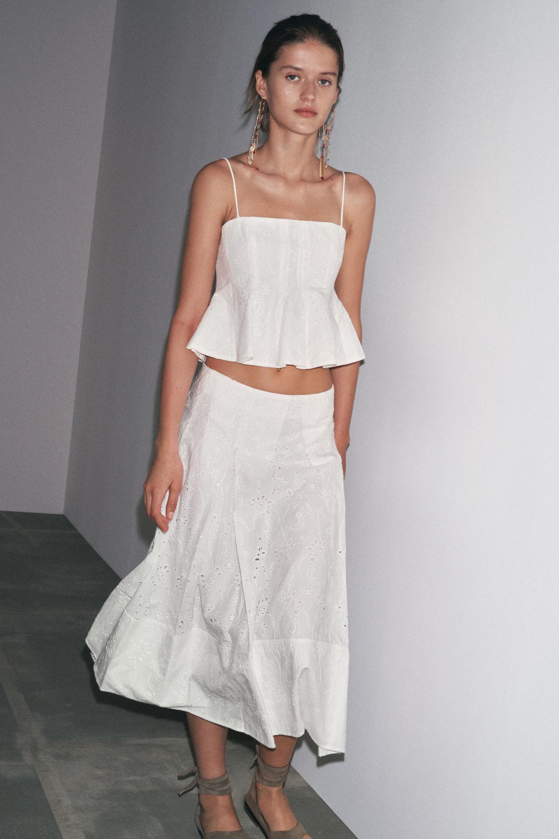 Zw Collection Embroidered Layered Skirt