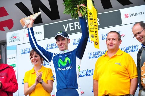 Rui Costa (Movistar) on the podium