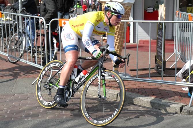Kirsten Wild (Team Argos-Shimano) in the leader's yellow jersey