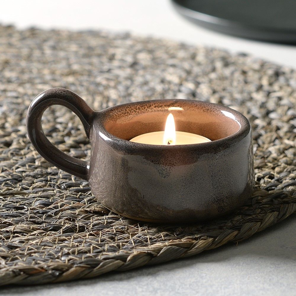 Home Accessories Stoneware Tealight Cup Tawny