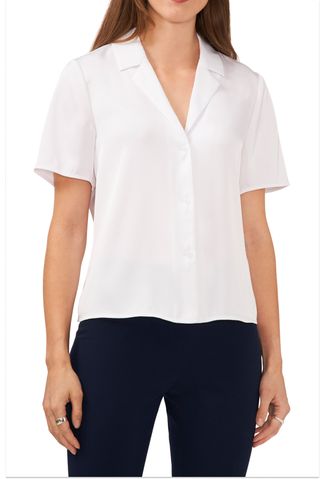 Halogen Short Sleeve Button-Up Camp Shirt