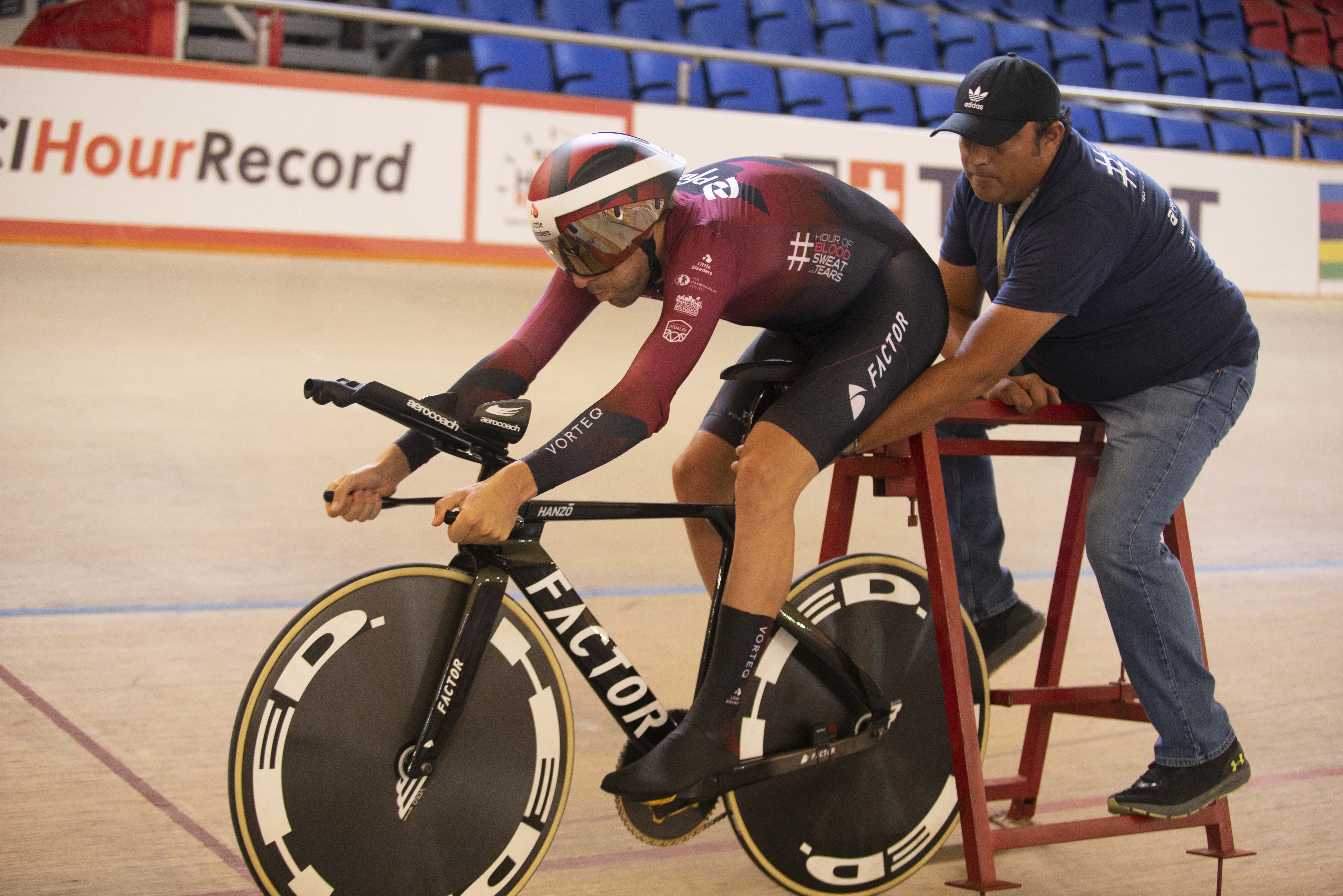 Alex Dowsett prepares to try to break the UCI World Hour Record