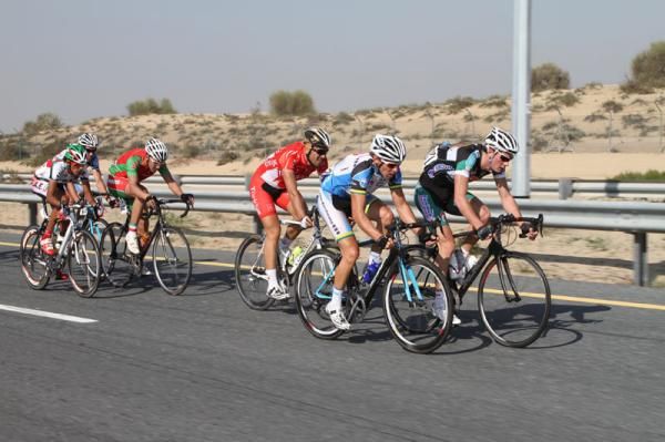 Lange rolls off the front after a turn