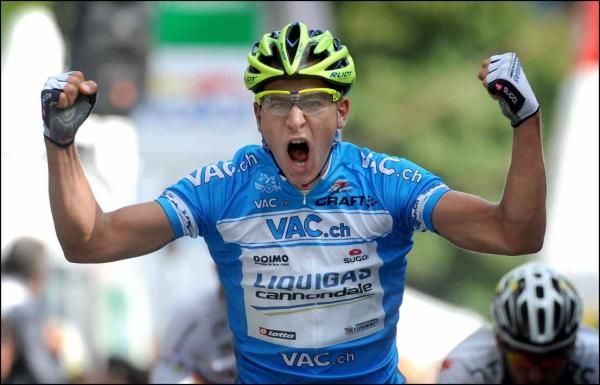 Peter Sagan (Liquigas-Cannondale) can't hide his delight.