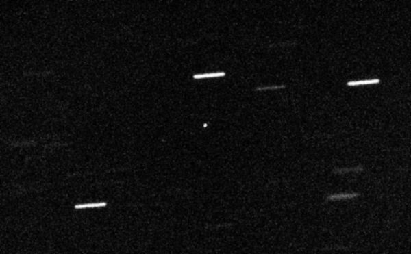 The dot at the center of this image is &#039;Oumuamua, an object with unusual properties that moved through the solar system in 2017. Scientists never got a much better look at it than this, an issue that has helped seed an ongoing high-profile controversy. This image was taken on OCt. 28, 2017 with the William Herschel Telescope in the Canary Islands.