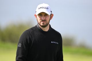 Patrick Cantlay looks towards the camera at the 2025 Genesis Invitational