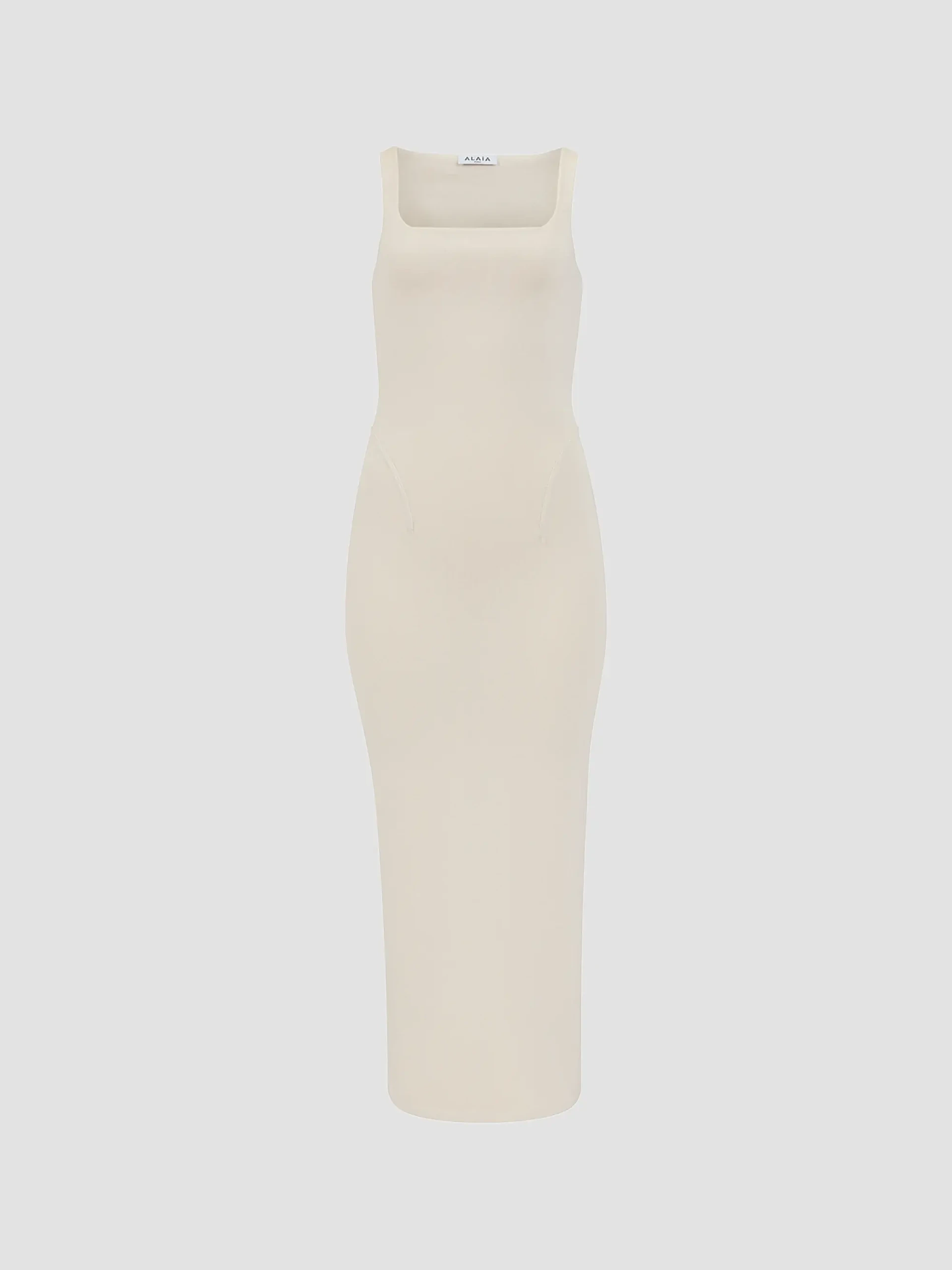 Square-Neck Pencil Midi Dress