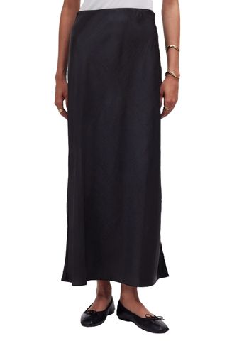 Satin Maxi Slip Skirt