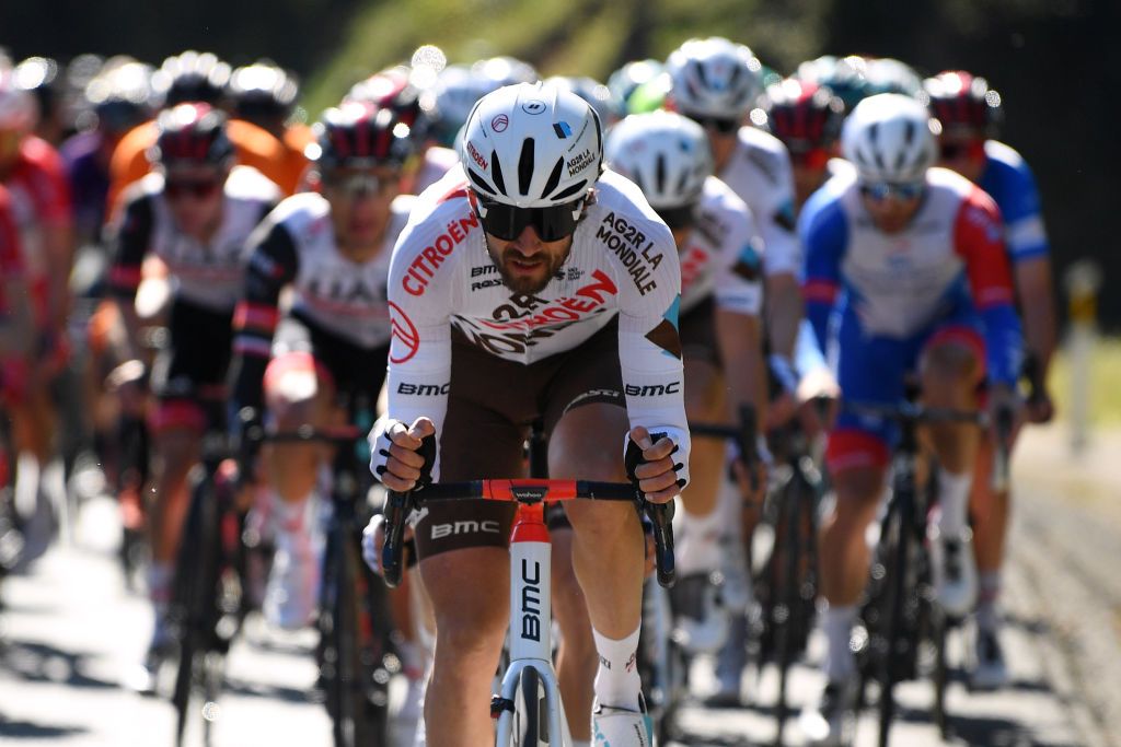 ERMUALDE LAUDIO SPAIN APRIL 07 Ben Gastauer of Luxembourg and Ag2R Citroen Team during the 60th ItzuliaVuelta Ciclista Pais Vasco 2021 Stage 3 a 1677km stage from Amurrio to Ermualde Laudio 481m itzulia ehitzulia on April 07 2021 in Ermualde Laudio Spain Photo by David RamosGetty Images