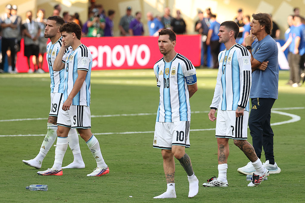 Argentina players look disconsolate after their World Cup final defeat in 2026