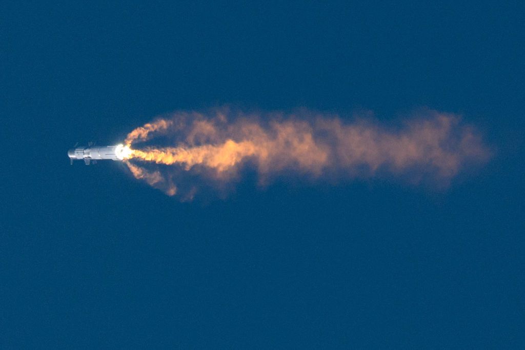 The SpaceX Starship lifts off from the launchpad during a flight test from Starbase in Boca Chica Texas on April 20 2023 The rocket successfully blasted off at 833 am Central Time 1333 GMT The Starship capsule had been scheduled to separate from the firststage rocket booster three minutes into the flight but separation failed to occur and the rocket blew up Photo by Patrick T Fallon AFP Photo by PATRICK T FALLONAFP via Getty Images