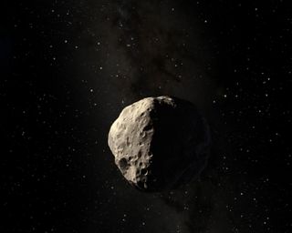An artist's rendering of the asteroid Apophis.