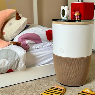 dupray bloom air purifier as a bedside table in kids room