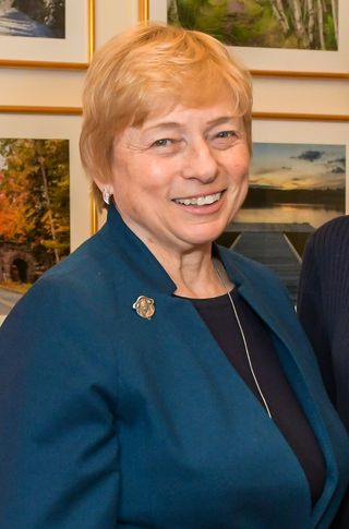 Maine Governor Janet Mills during a meeting at the U.S. Capitol with U.S. Senators Susan Collins and Angus King and U.S. Representatives Chellie Pingree and Jared Golden.