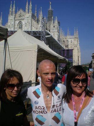 John Gadret (Ag2r-La Mondiale) at the end of the Giro d'Italia in Milan.