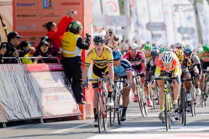 Sam Witmitz wins stage 3 of the Tour of Taihu Lake.