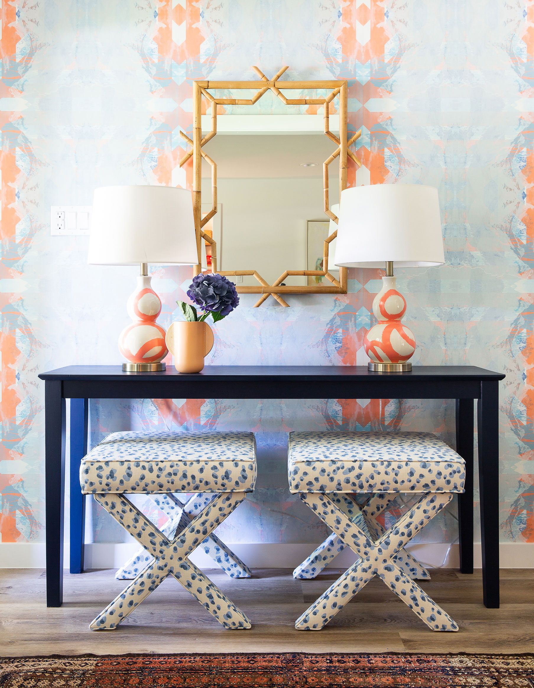 Symmetry in interior design - console table
