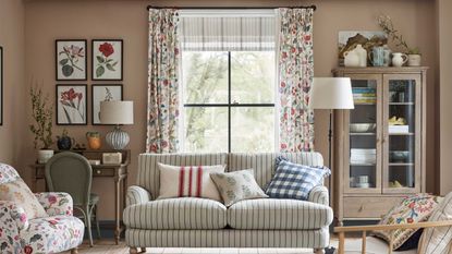 curtains in country style living room