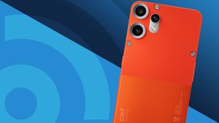 CMF Phone 2 Pro by Nothing in orange on a blue TechRadar logo background