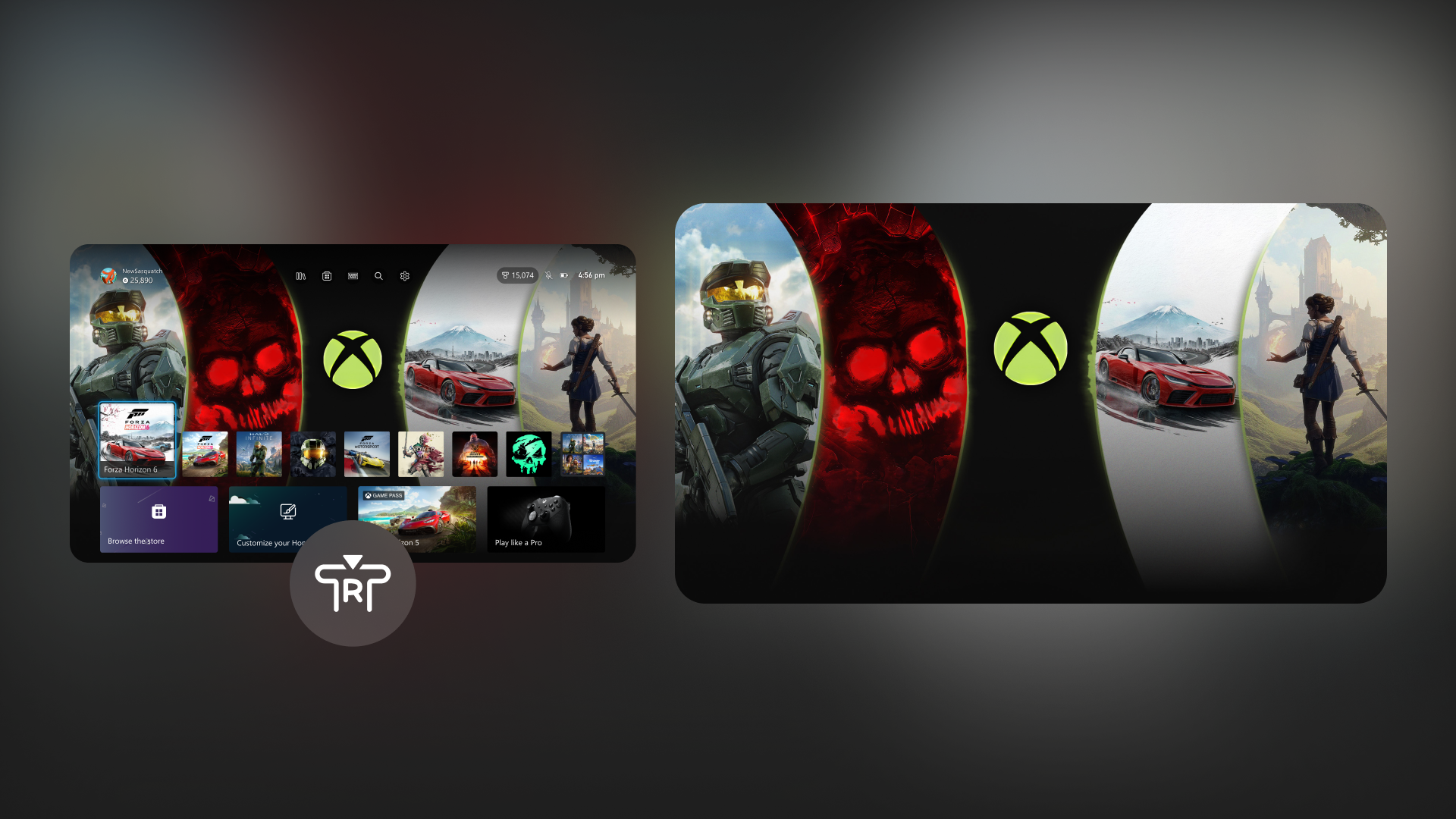 Xbox home screen