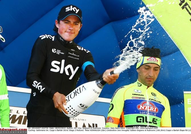 Peter Kennaugh (Team Sky) celebrates his stage win