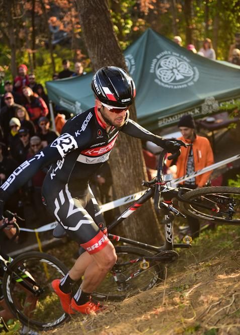 Danny Summerhill (K-Edge) on the steepest run-up on lap three