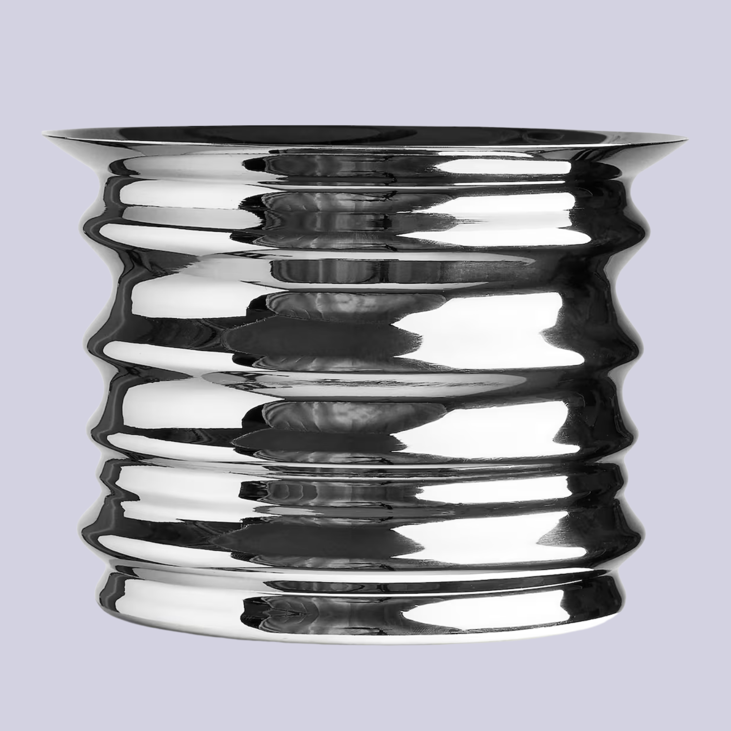 A ridged silver planter
