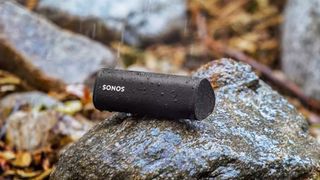 Sonos Roam SL on a rock outside