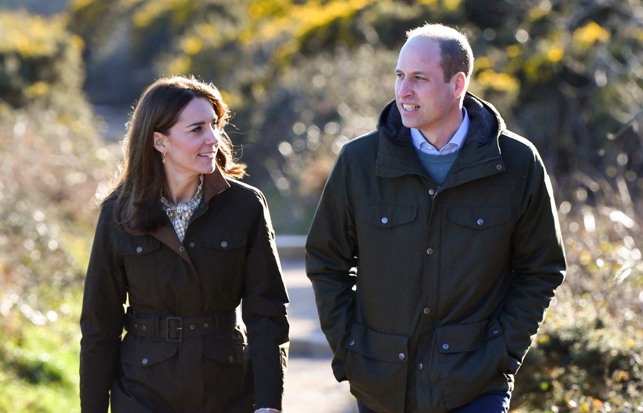 Prince William, Duke of Cambridge and Catherine, Duchess of Cambridge walk the cliff walk at Howth on March 04, 2020