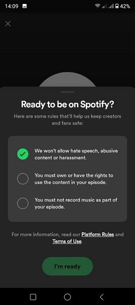 A potential look at Spotify's safety parameters for its reaction recordings.