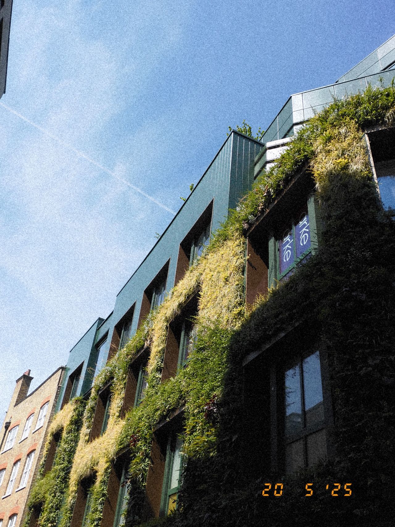 green plants covering an office block in London