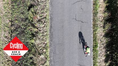 Male cyclist riding his bike to get fit