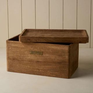 A wooden serving box in antique style