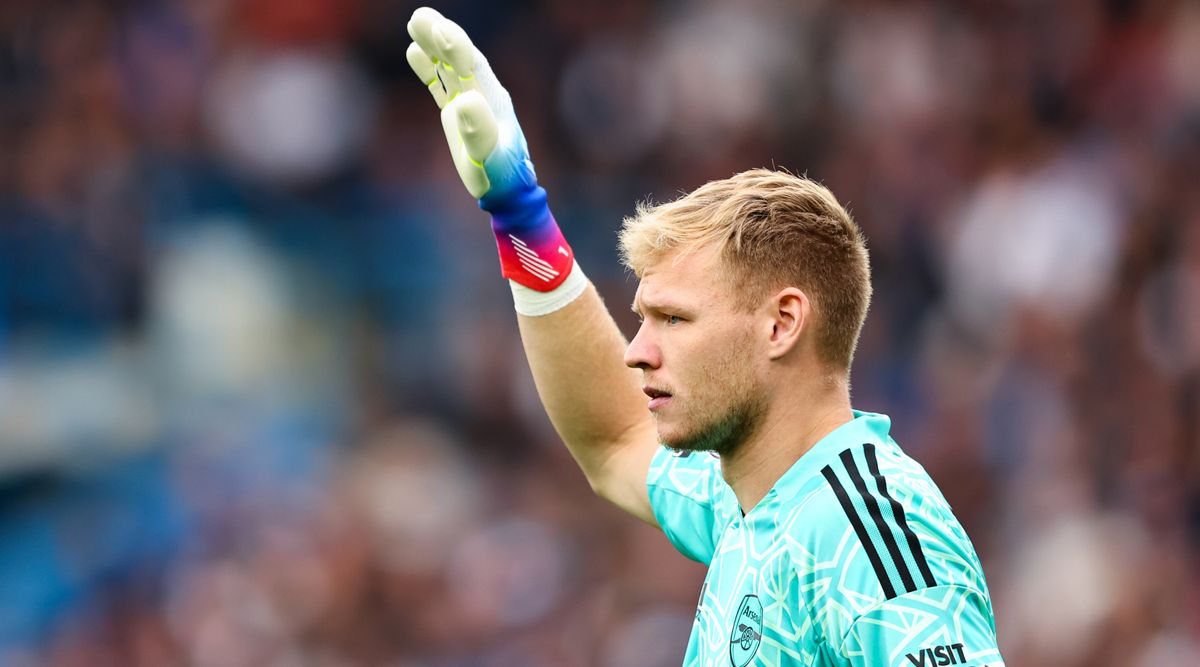 Arsenal goalkeeper Aaron Ramsdale during the Premier League match between Leeds United and Arsenal on 16 October, 2022 at Elland Road, Leeds, United Kingdom