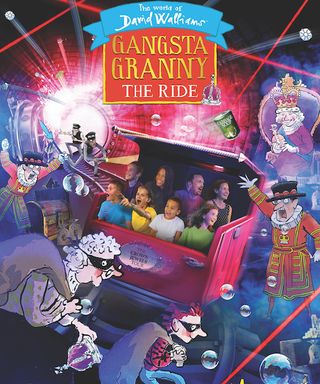 A day out in the Midlands at Alton Towers on Gangsta Granny the ride illustrated with a picture and drawings of the theme park ride.